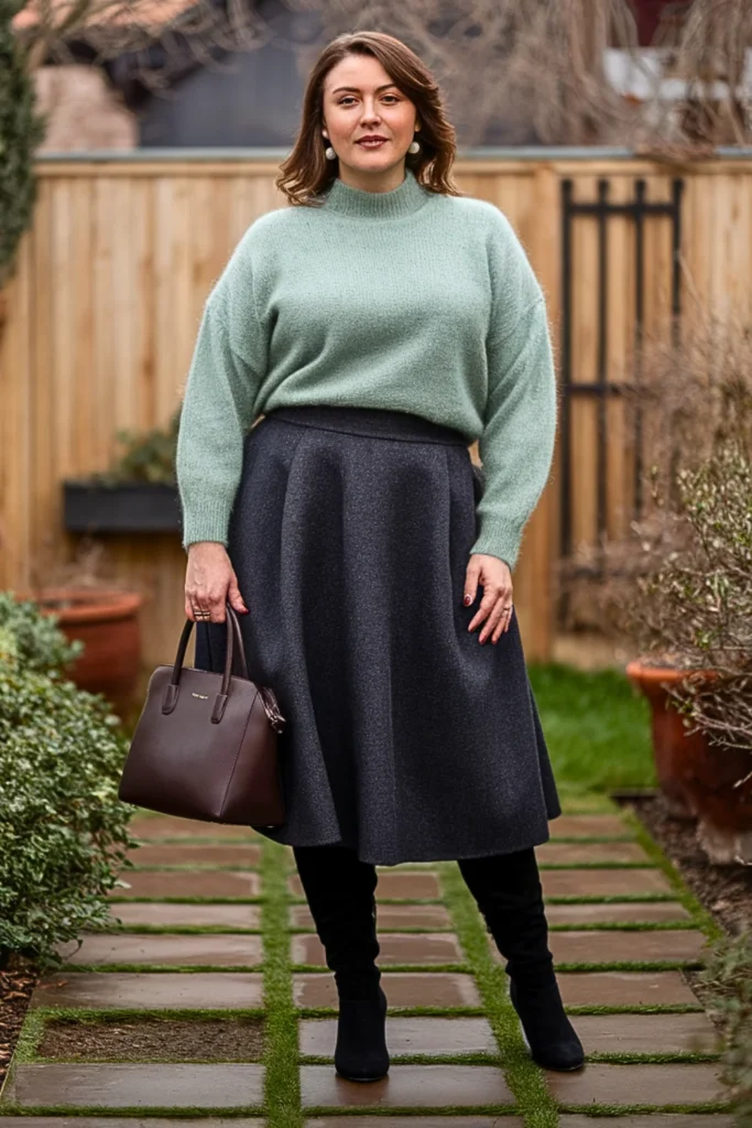 Plus Size Fall Mohair Sweater Italian Outfit