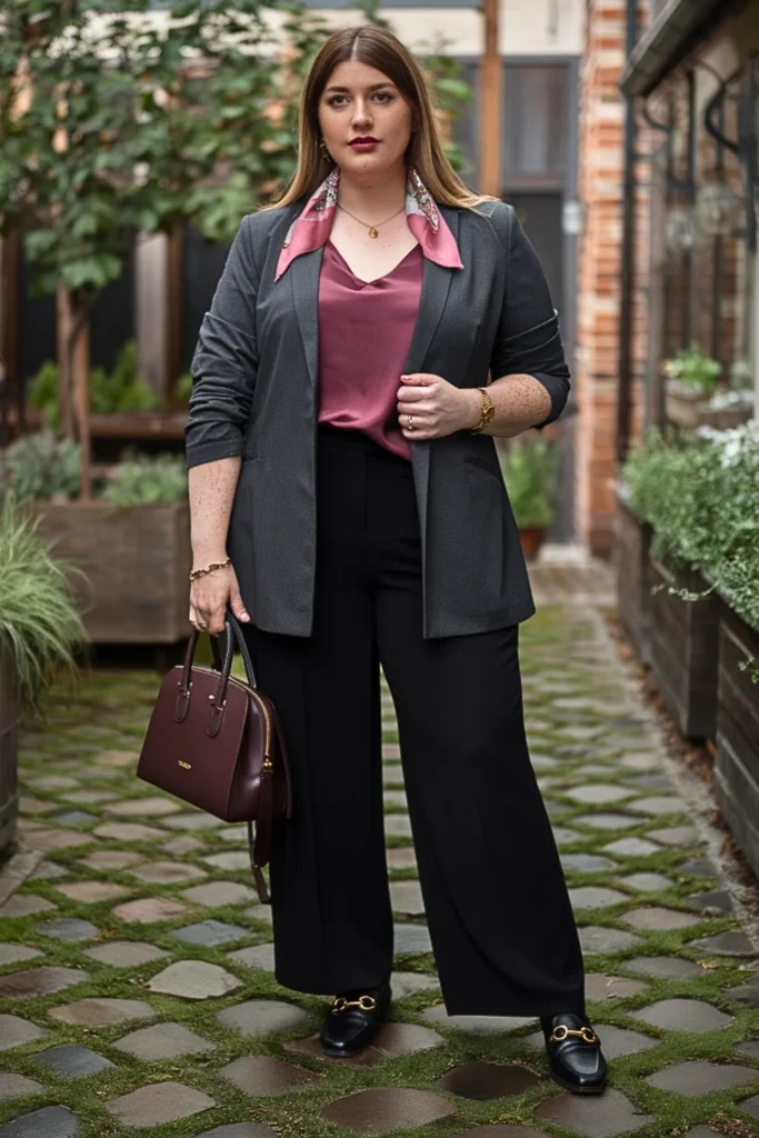 Plus Size Fall Ponte Blazer Italian Outfit