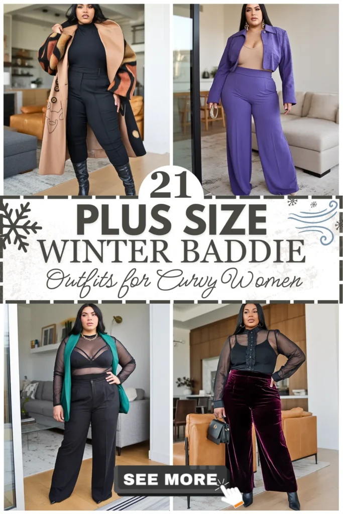21 Plus Size Winter Baddie Outfits