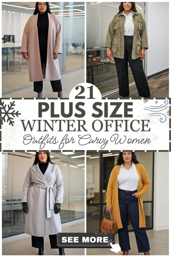 21 Plus Size Winter Office Outfits