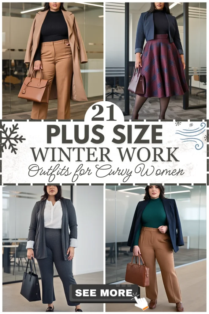 21 Plus Size Winter Work Outfits