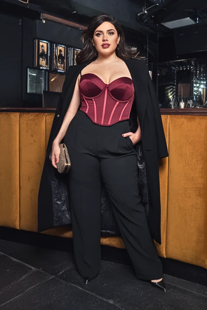 Plus Size Bustier Top Winter Going Out Outfit