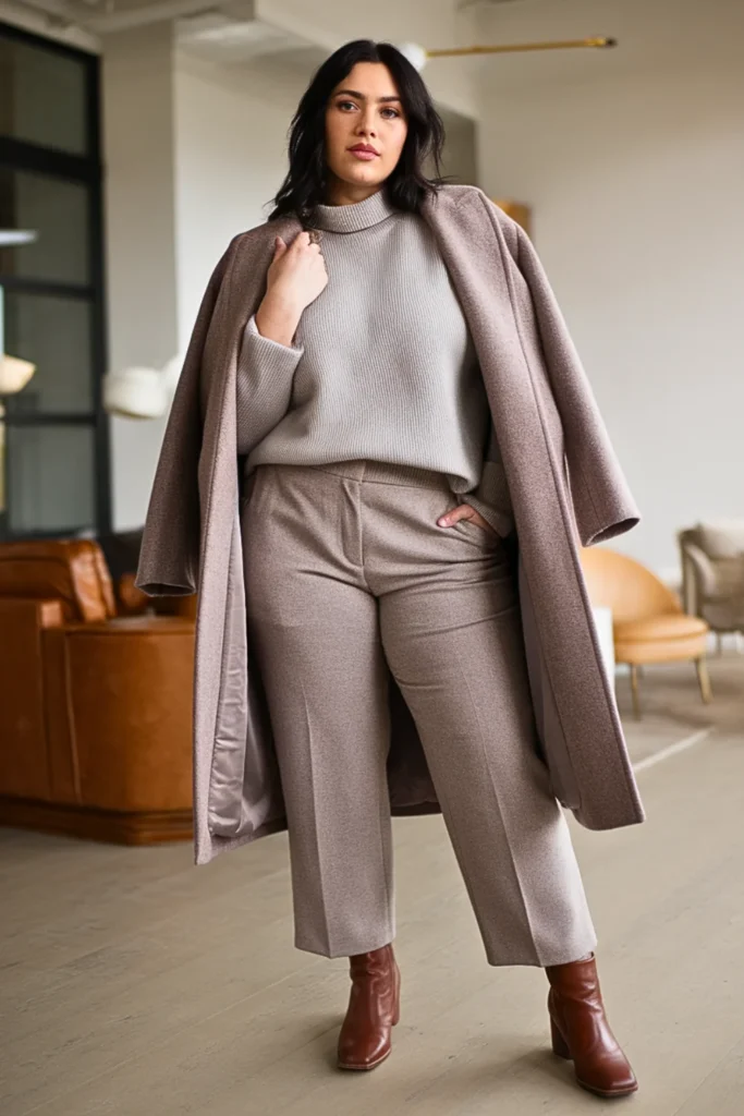 Plus Size Cashmere Blend Sweater Winter Outfit