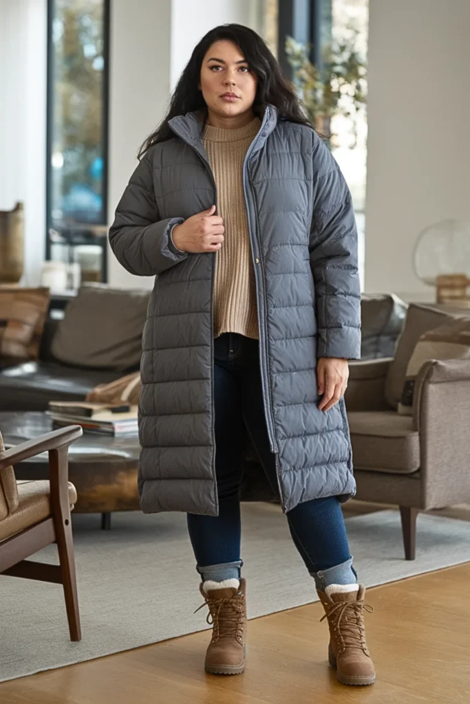Plus Size Down Alternative Coat Winter Outfit