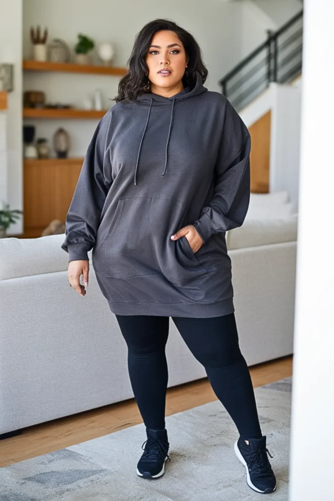 Plus Size Hoodie Dress Winter Outfit