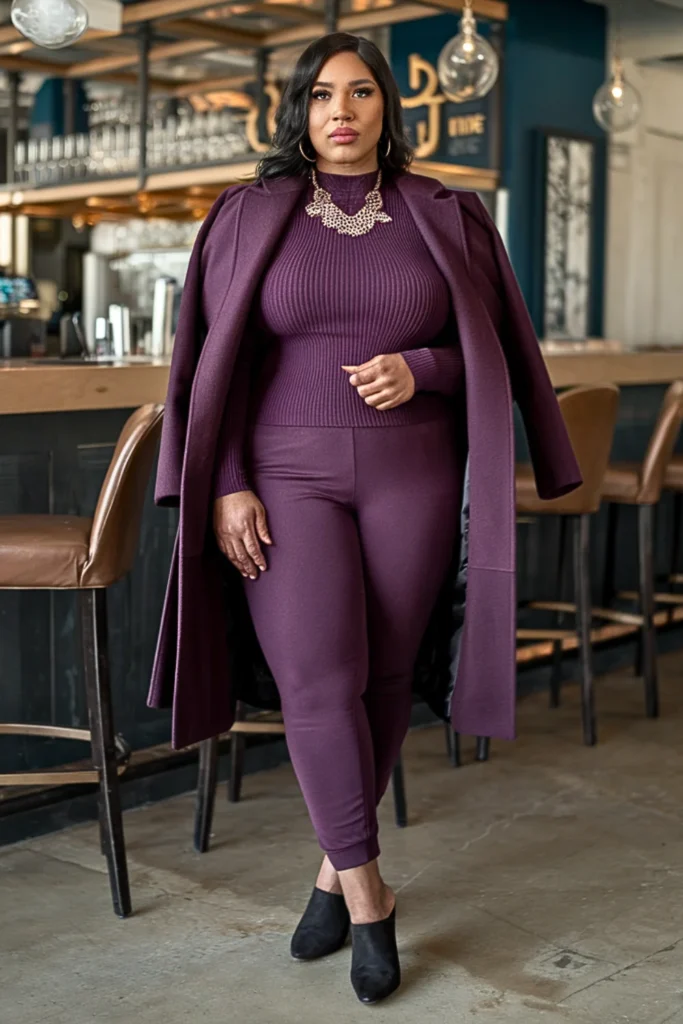 Plus Size Mock Neck Sweater Winter Outfit