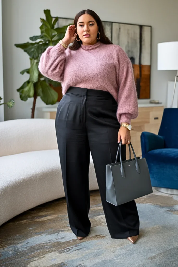 Plus Size Mohair Sweater Luxe Winter Outfit