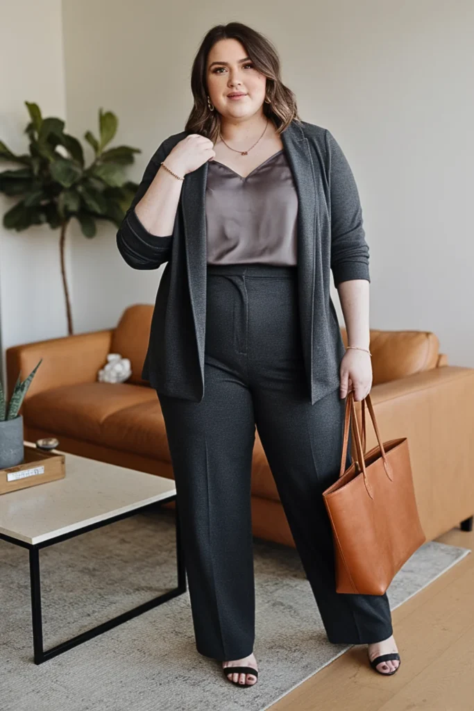 Plus Size Sweater Blazer Hybrid Winter Outfit