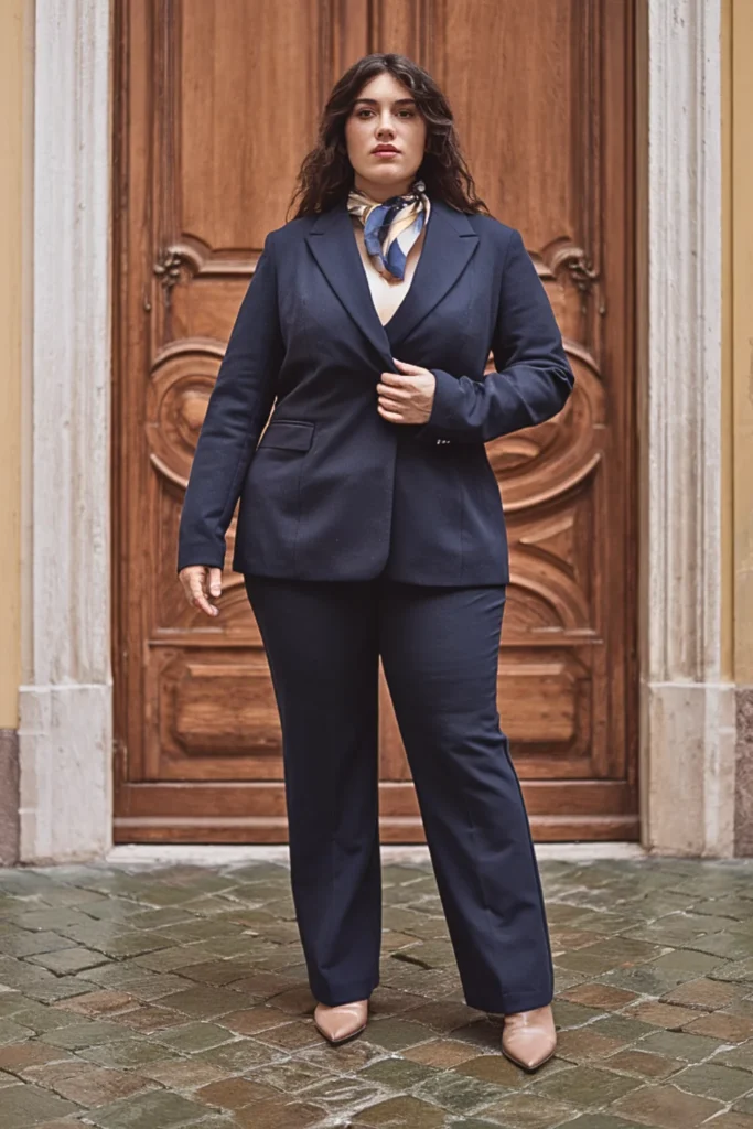Plus Size Sweater Blazer Ponte Pants Winter Outfit
