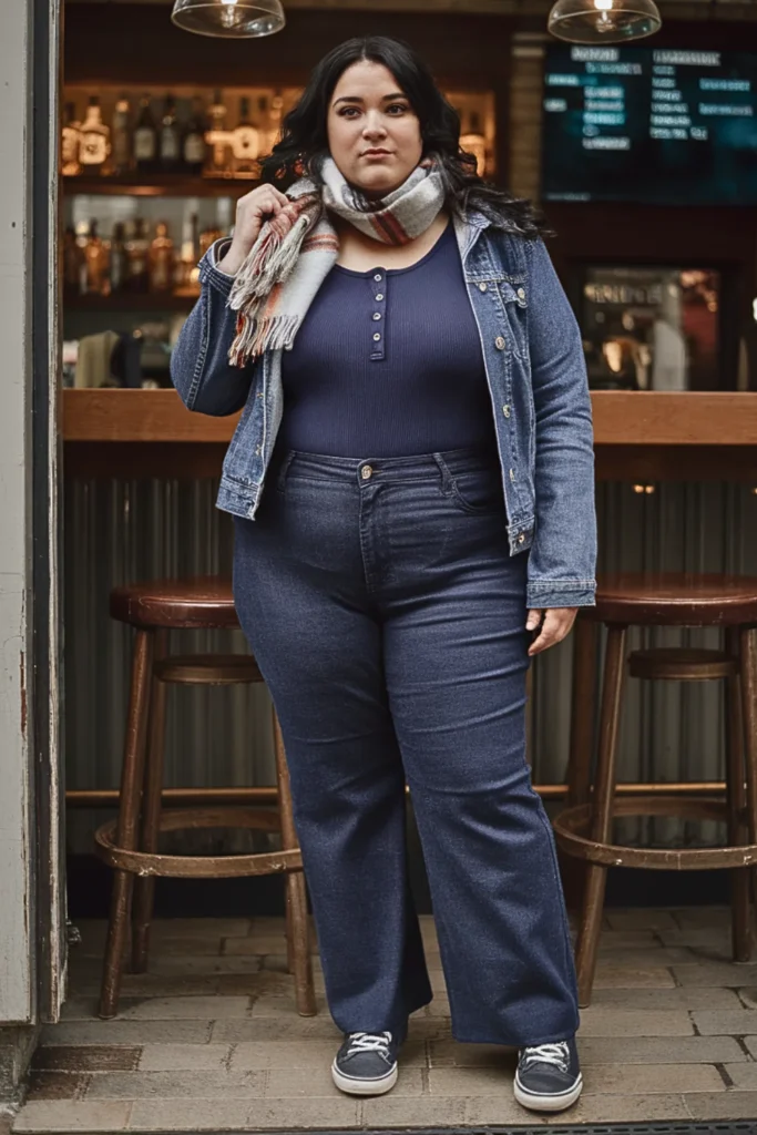 Plus Size Thermal Henley Winter Outfit