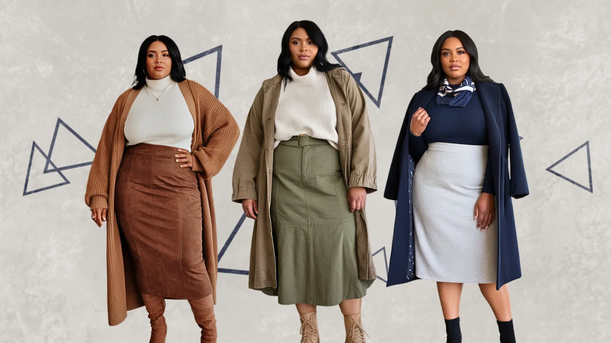 Plus Size Winter Skirt Outfits