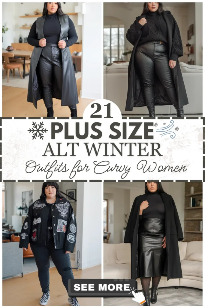 21 Plus Size Alt Winter Outfits