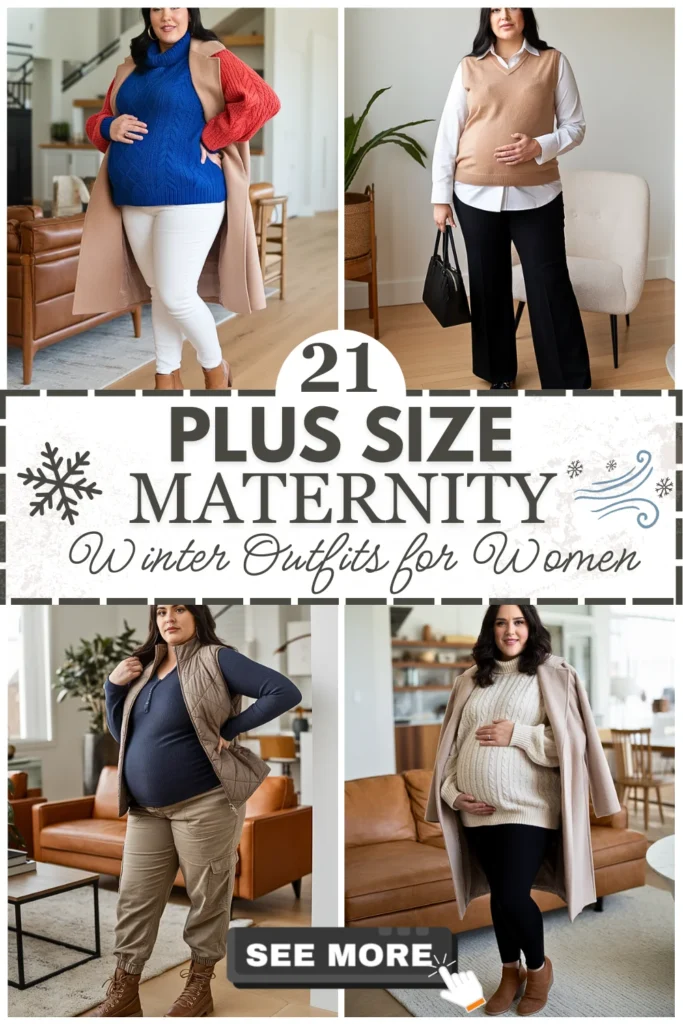 21 Plus Size Winter Maternity Outfits