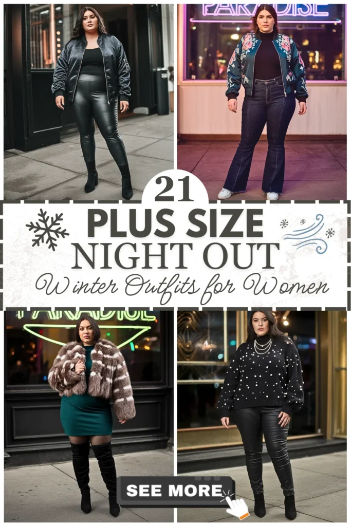 21 Plus Size Winter Night Out Outfits