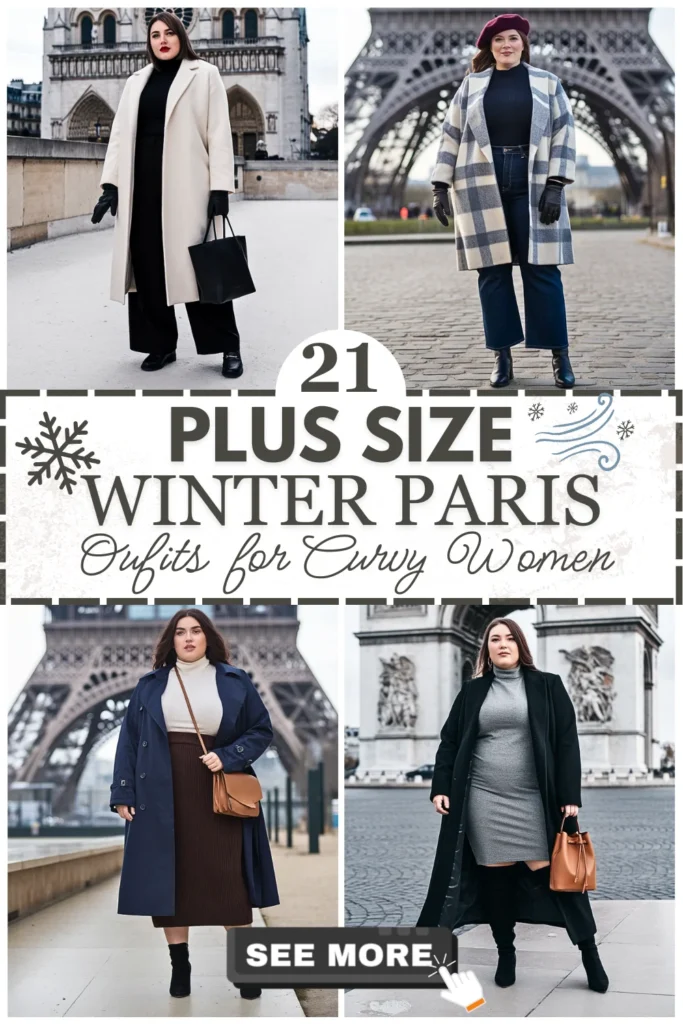 21 Plus Size Winter Paris Outfits