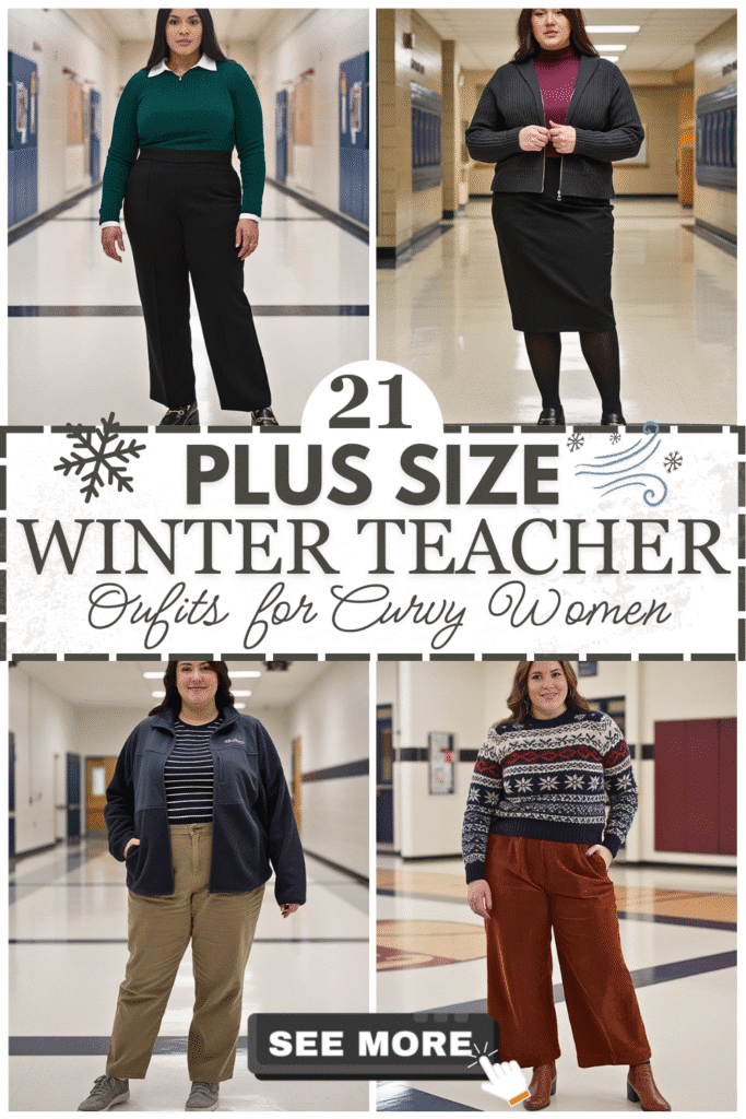 21 Plus Size Winter Teacher Outfits