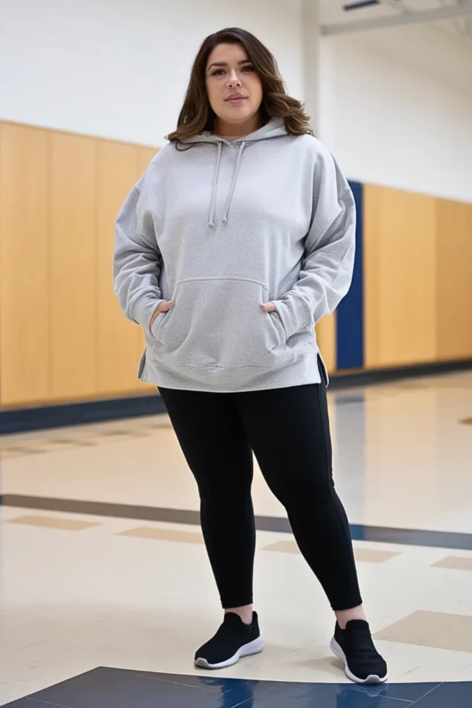 Plus Size Hooded Tunic and Lined Legging Outfit