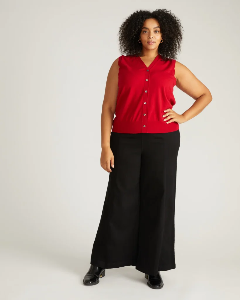 Savvy Fine Knit Cardigan Vest