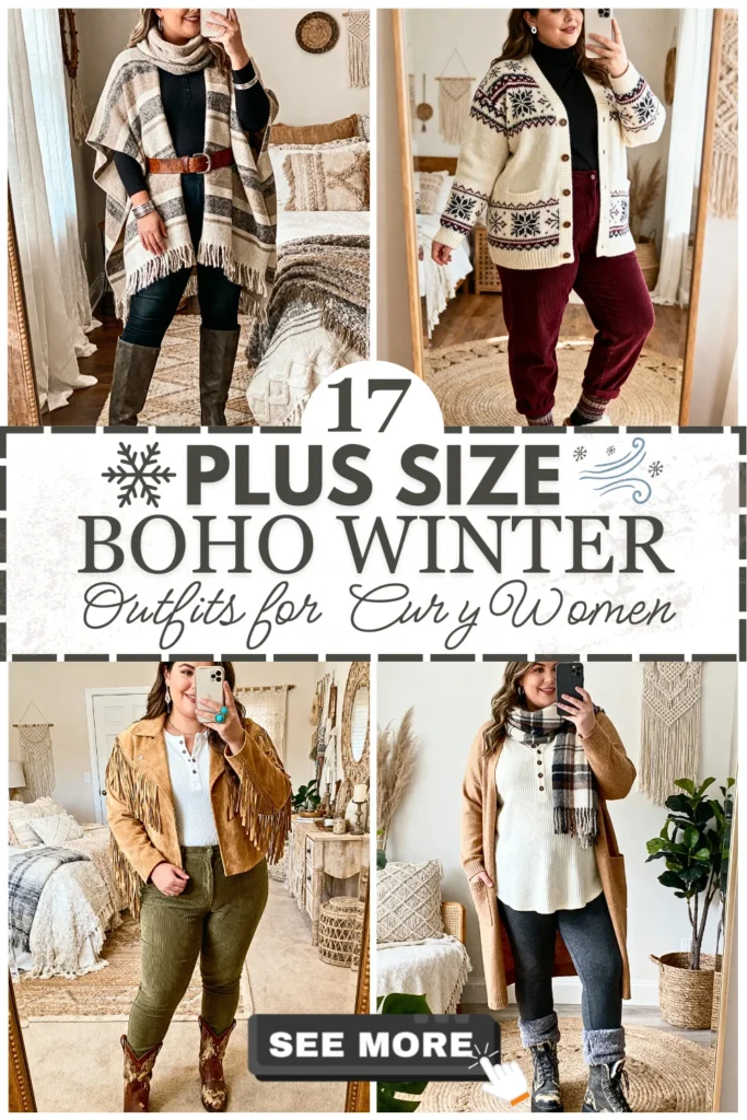 17 Plus Size Boho Winter Outfits