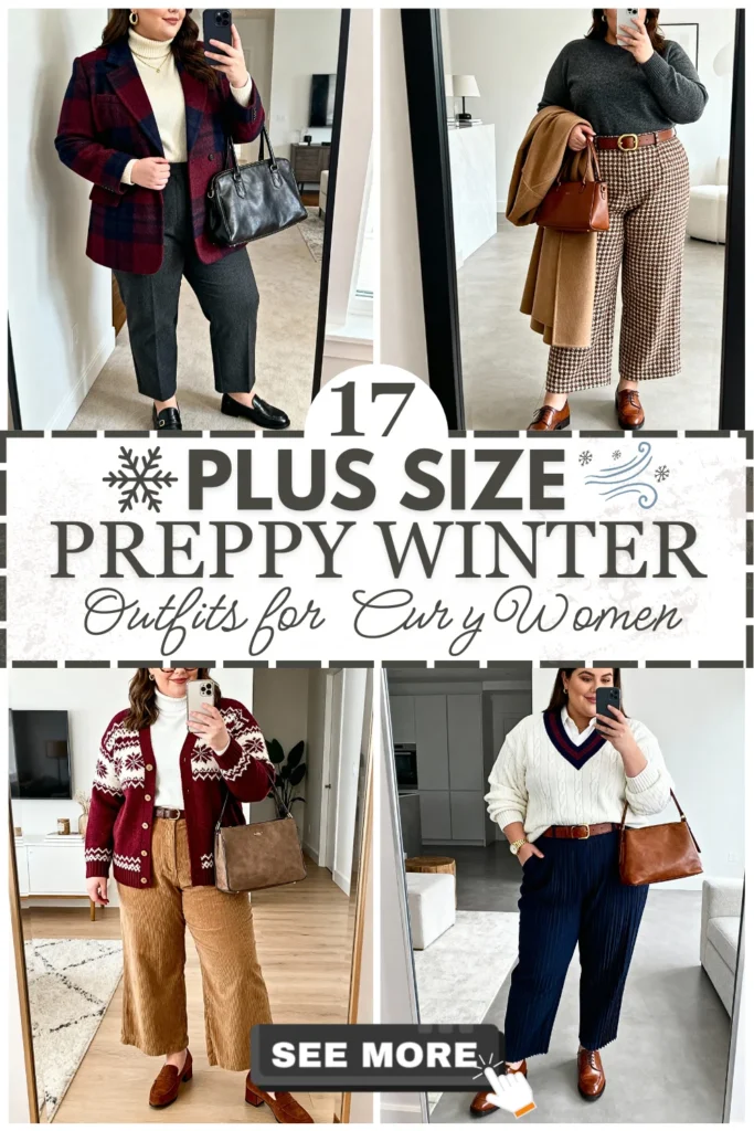 17 Plus Size Preppy Winter Outfits