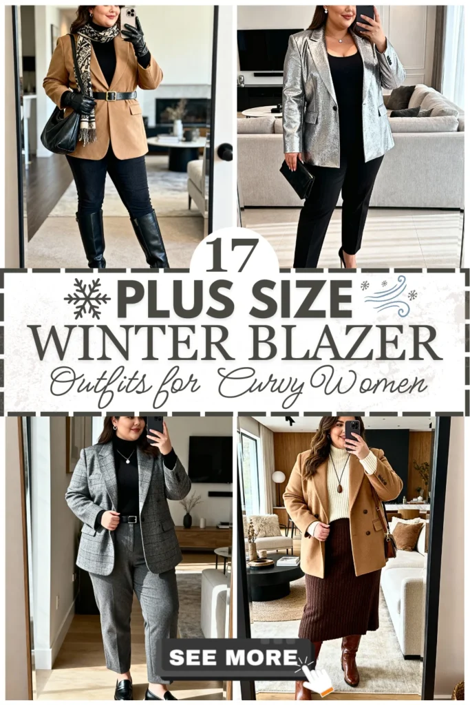 17 Plus Size Winter Blazer Outfits