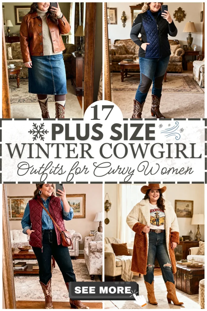 17 Plus Size Winter Cowgirl Outfits