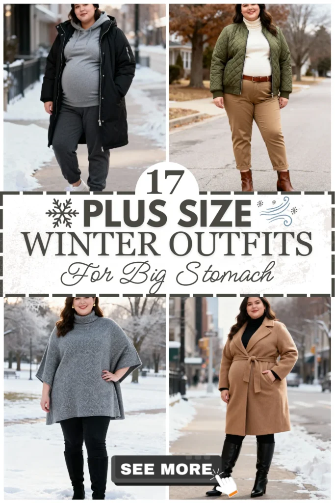 17 Plus Size Winter Outfits For Big Stomach