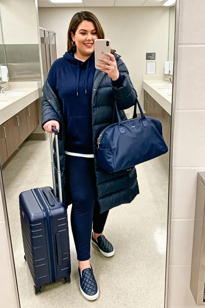 Plus Size Cashmere Blend Hoodie with Ponte Pants Outfit