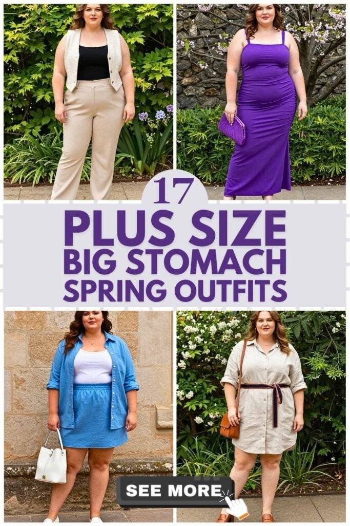 17 Plus Size Spring Outfits For Big Stomach
