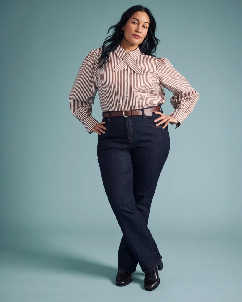 anet Tie-Neck Cotton Poplin Shirt