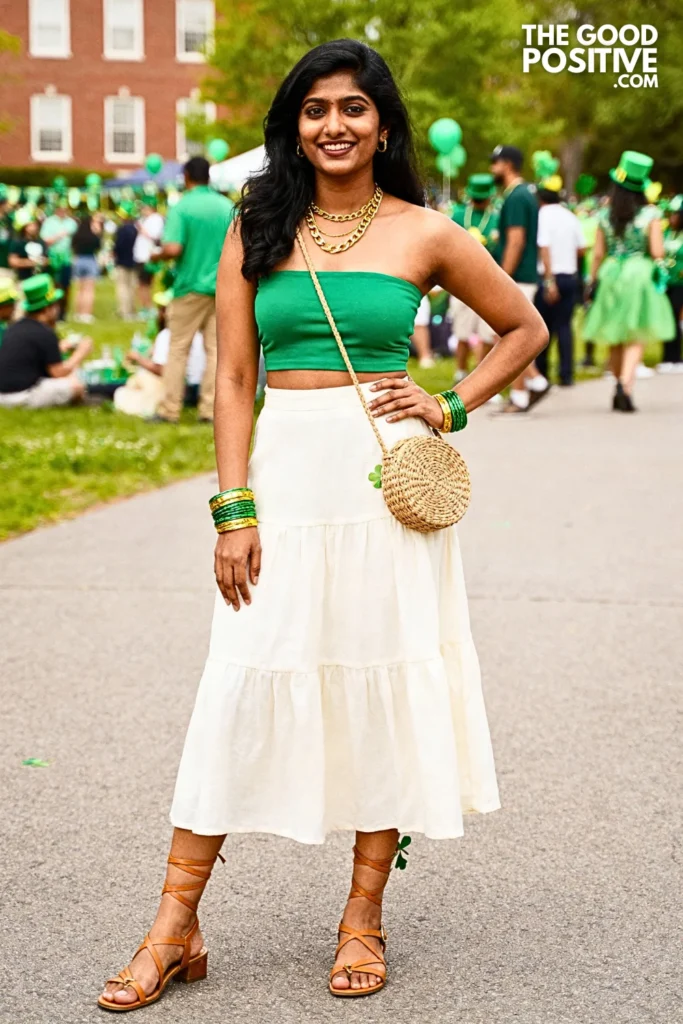 Green Tube Top With Maxi Skirt Outfit
