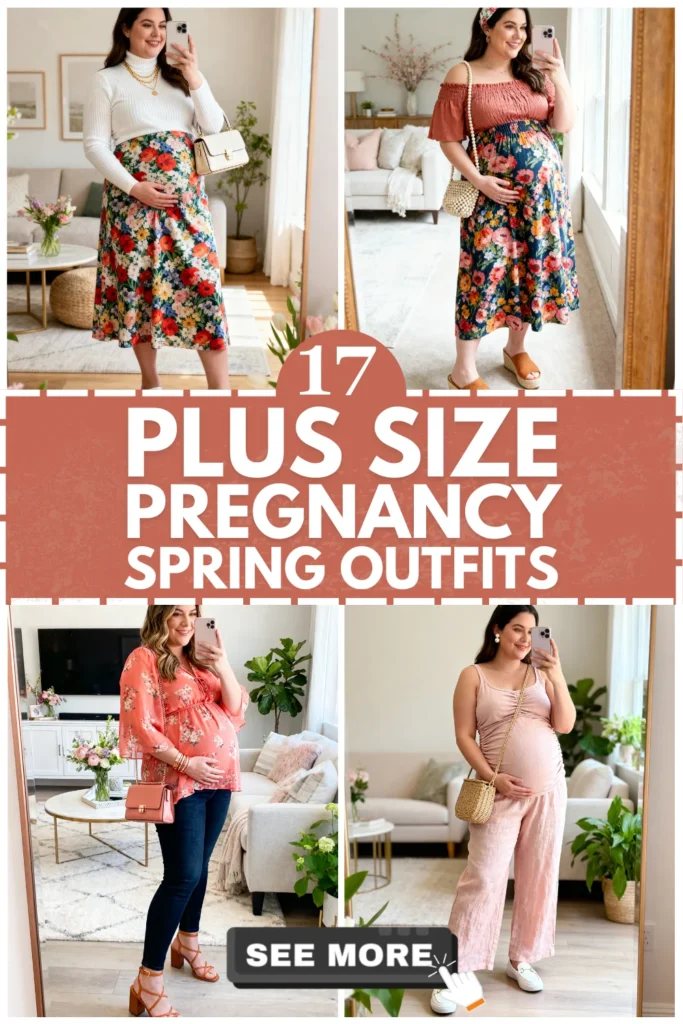 17 Plus Size Spring Pregnancy Outfits