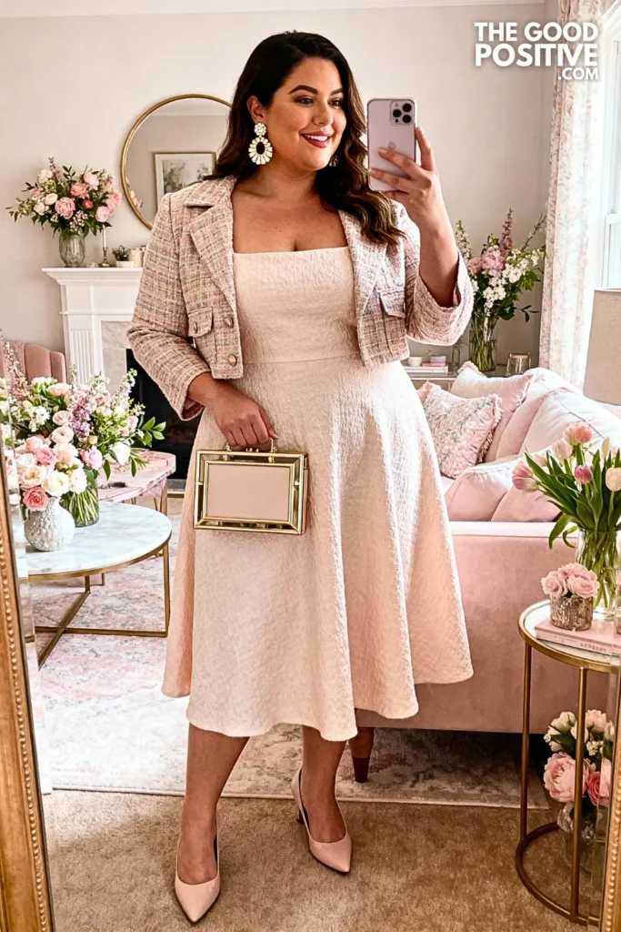 Plus Size Square Neck Fit-and-Flare Dress