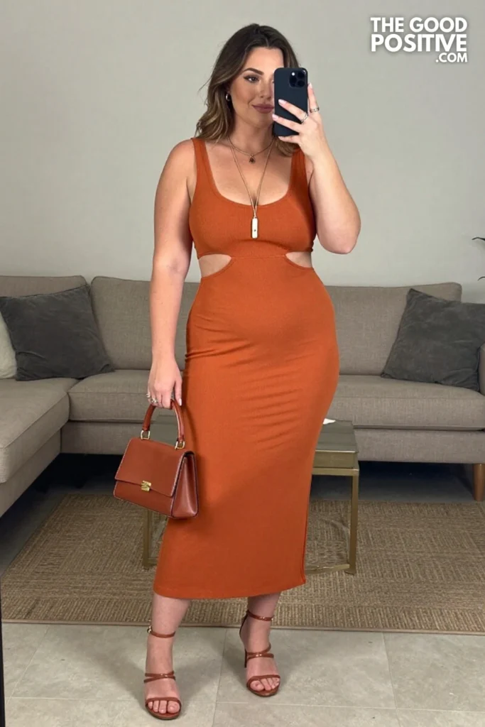 Plus Size Cutout Waist Jersey Maxi Dress Outfit