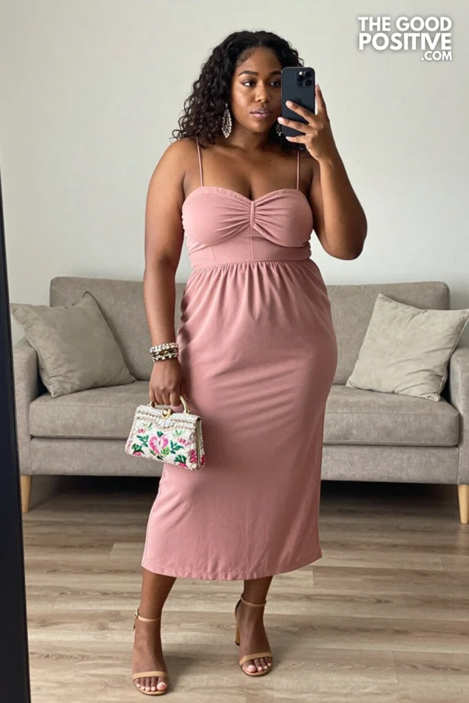 Plus Size Sweetheart Neck Bandeau Maxi Dress Outfit