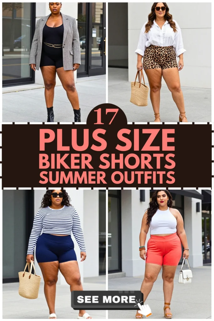 17 Plus Size Summer Biker Shorts Outfit