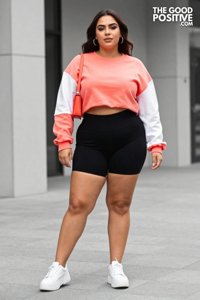Plus Size Color-Block Sporty Luxe Outfit