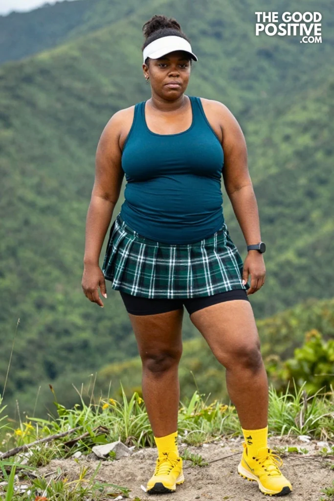 Plus Size Racerback Tank & Pleated Athletic Skort Outfit