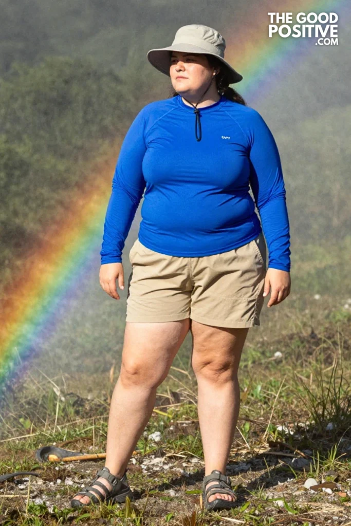 Plus Size Swim-Ready Rash Guard & Quick-Dry Trail Shorts Outfit