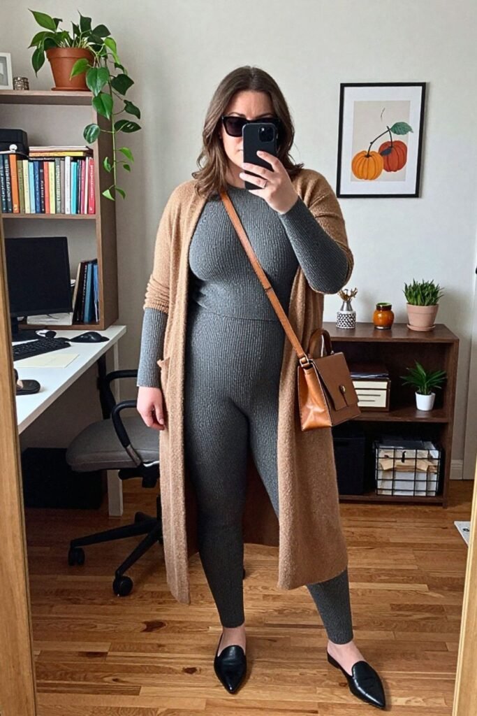 Ribbed Knit Top with Matching Knit Trousers