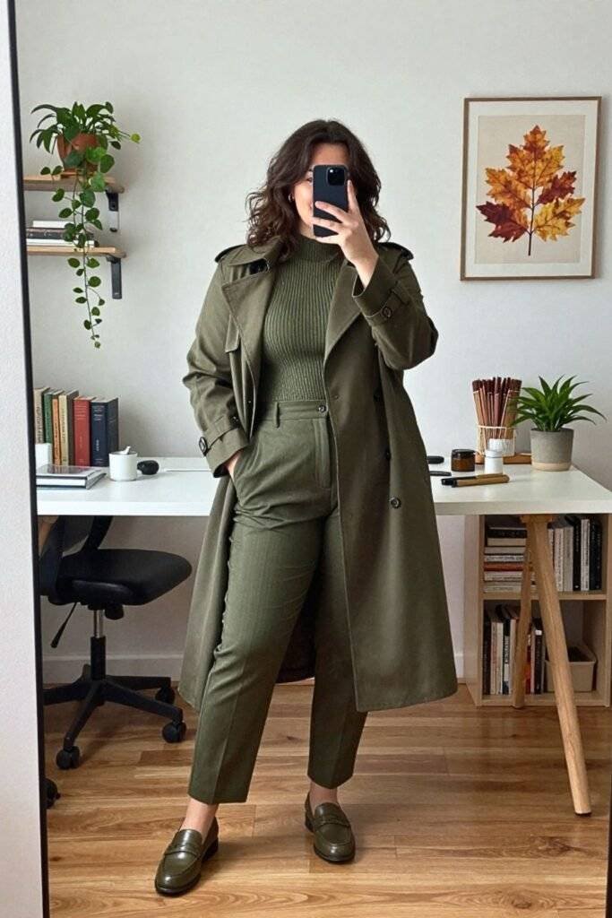 Tonal Knit Top with Matching Tailored Trousers