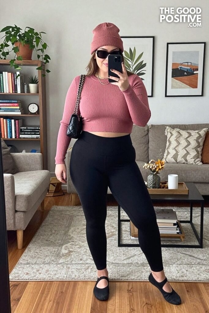 Stirrup Leggings, Cropped Sweater and Ballet Sneakers
