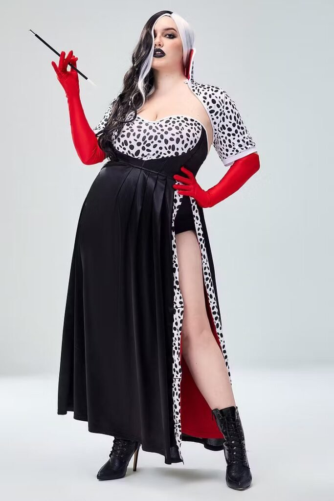 Plus Size Halloween Costume Black Cosplay Maxi Dress
