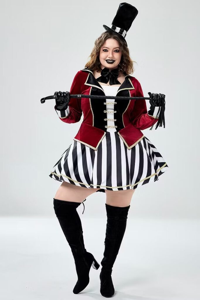Plus Size Halloween Costume Burgundy Velvet Mini Dress