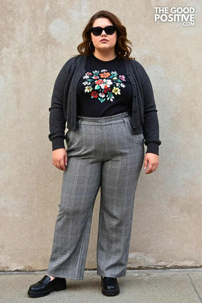 Alternative Teacher Outfit With Plaid Trousers