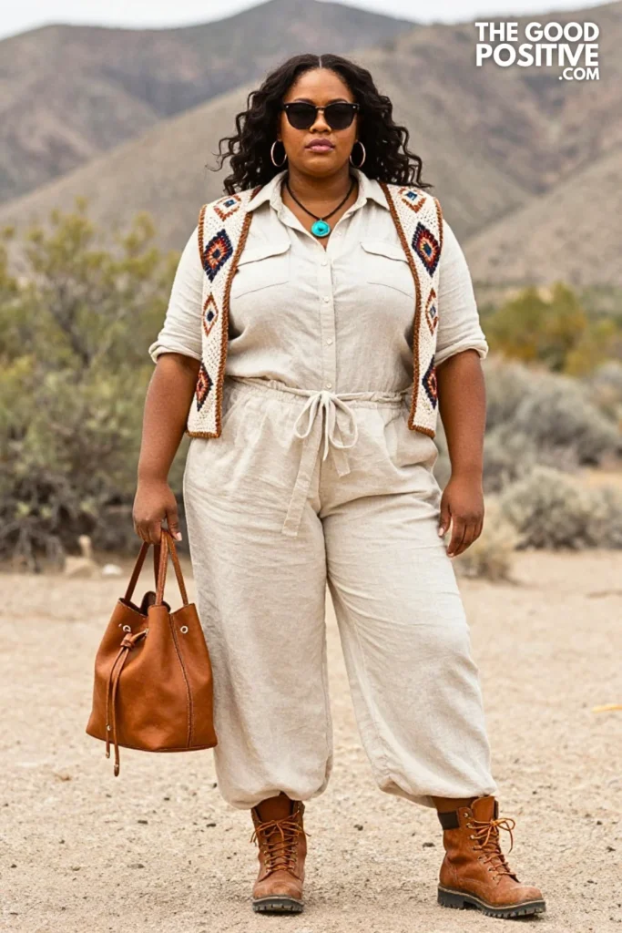 Desert Explorer Crochet Vest Look