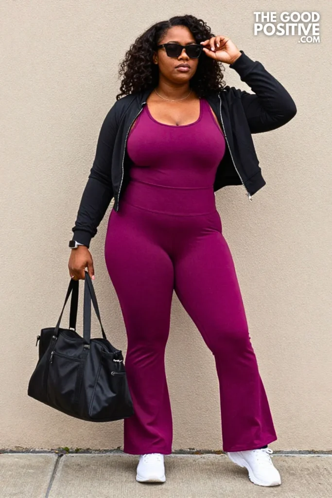 Magenta Flared-Leg Workout Set