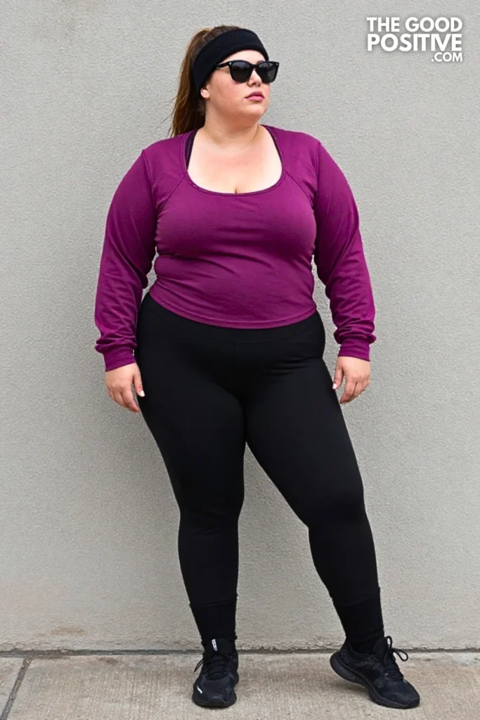 Plum Modest Cold-Weather Workout Look
