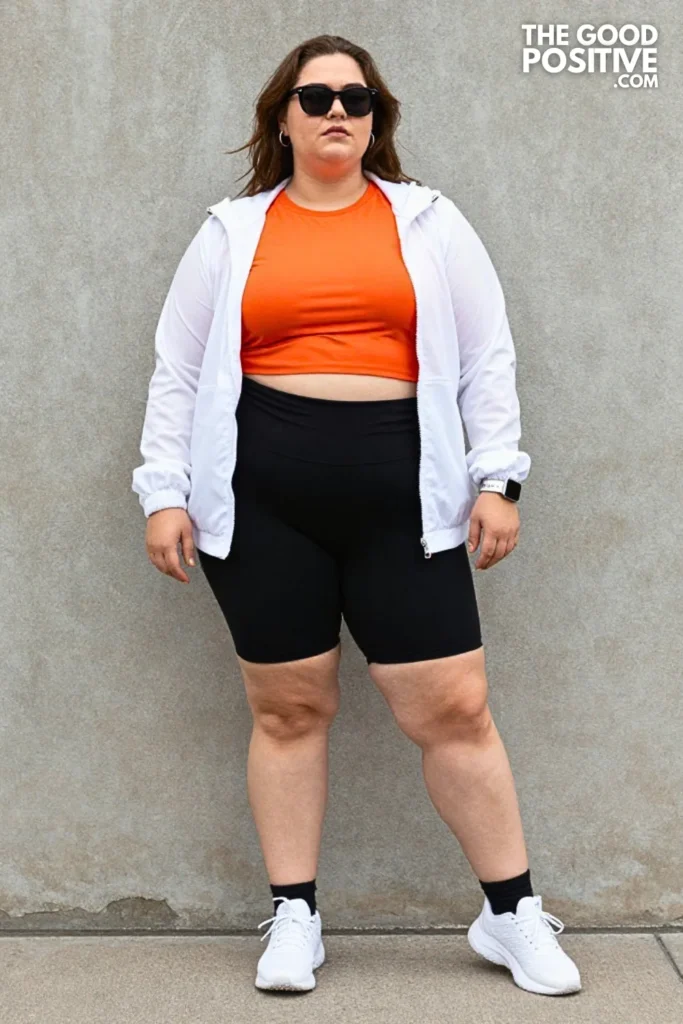 Tangerine Sporty Shorts Ensemble