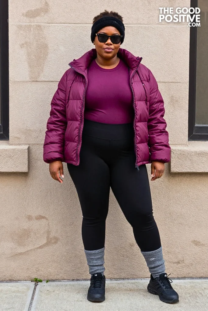 Winter Plum Puffer Activewear